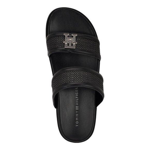 Tommy Hilfiger Womens Jiana 2 Strap Slide Sandals TWJIANA Black 9.5M - Picture 8 of 12